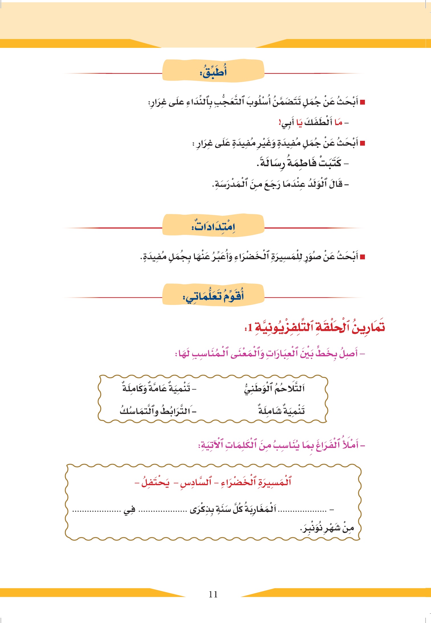 الدرس1 المستوى2 المرحلة 1 من برنامج محو الأمية بواسطة التلفاز والأنترنيت